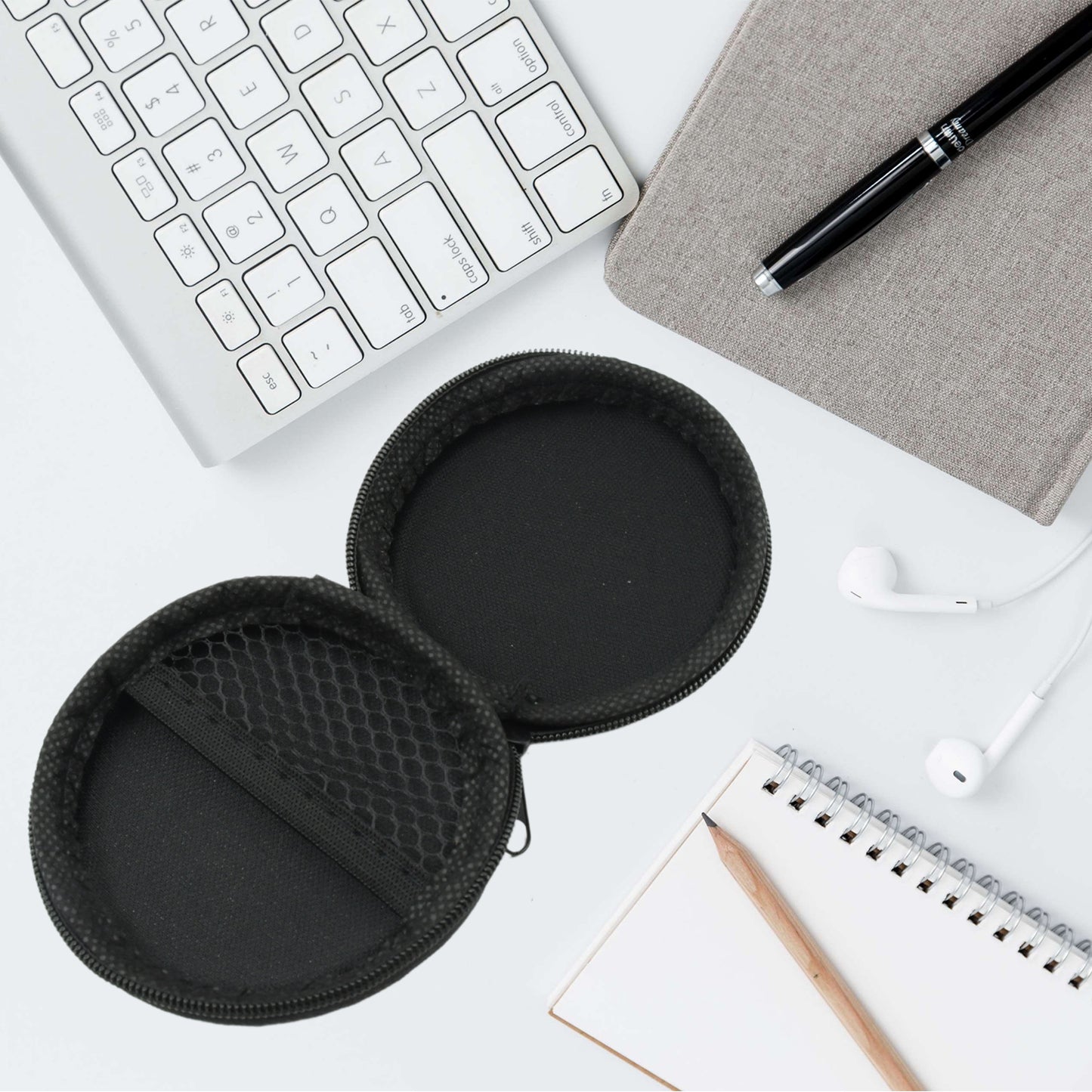 Earphone Carrying Cute Case Round Pocket Pouch For Headphone Data Cable Coins Airpods Pendrive Earphone Case Organizer Perfect Return Gift (Mix Design 1 Pc)