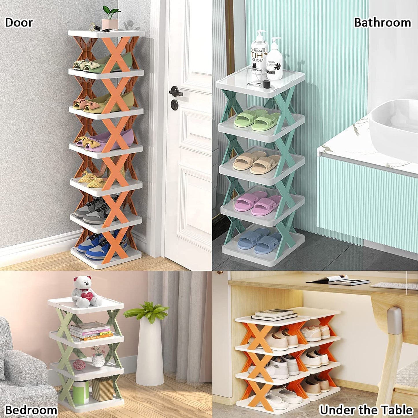 Smart Shoe Rack With 8 Layer Shoes Stand Multifunctional Entryway Foldable  Collapsible Door Shoe Rack Free Standing Heavy Duty Plastic Shoe Shelf Storage Organizer Narrow Footwear Home