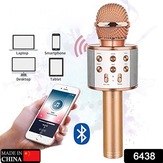 Wireless Bluetooth Recording Condenser Handheld Microphone Bluetooth Speaker Audio Recording Karaoke With Mic (Multicolor 1 Pc)