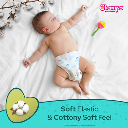 Champs Soft And Dry Baby Diaper Pants  62 Pcs (Large Size)