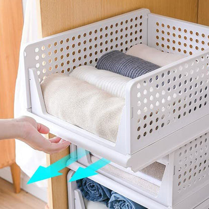 3 Layer Clothes Organizer For Wardrobe Cupboard Organizer For Clothes Foldable And Stackable Closet Organizer Drawer Organizer For Clothes Multi Purpose Plastic Drawer